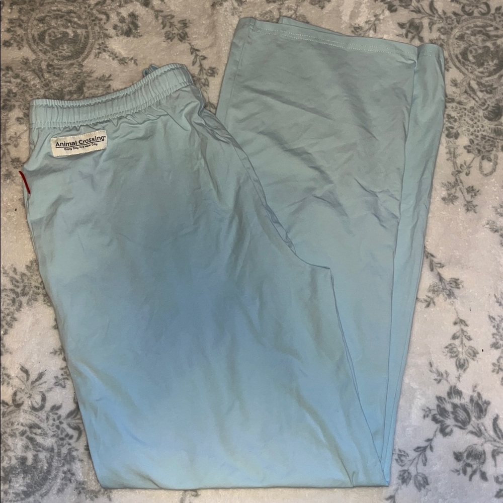 Nintendo Animal crossing men’s pajamas size large drawstring light blue
